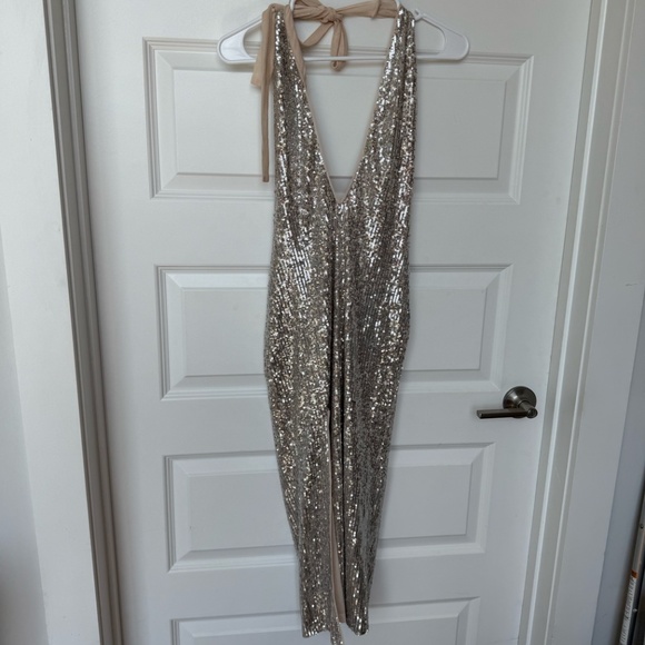 Fashion Nova Sequin Halter Neck Midi Party Dress Medium - Picture 7 of 7